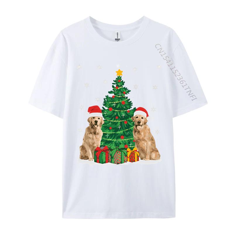

Xmas Lighting Santa Golden Retriever Tshirt Mens Tshirt Personalized Print T Shirt Black Best Gift Clothing S