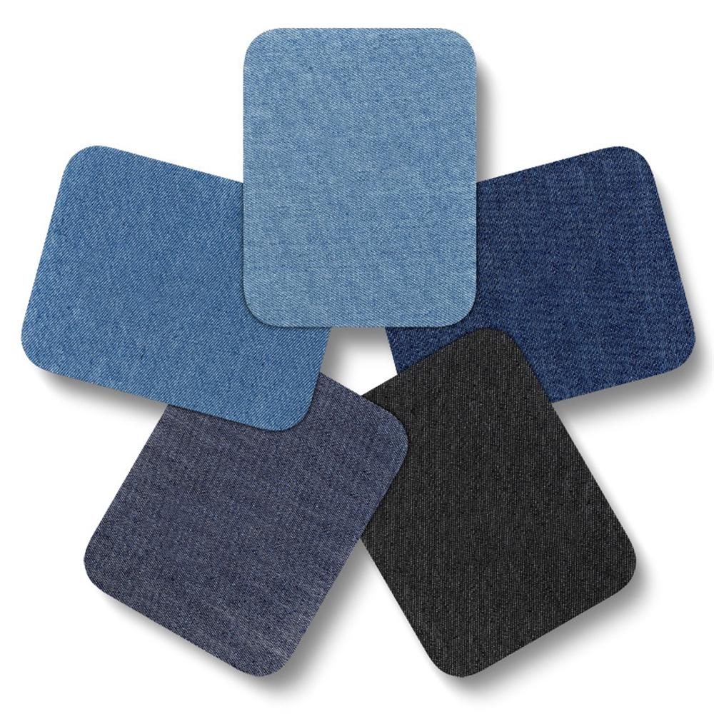 100pcs Denim Patches for Jean Clothing DIY Fabric Iron On Patches Appliques Repair Jeans Pants Elbow Knee Apparel