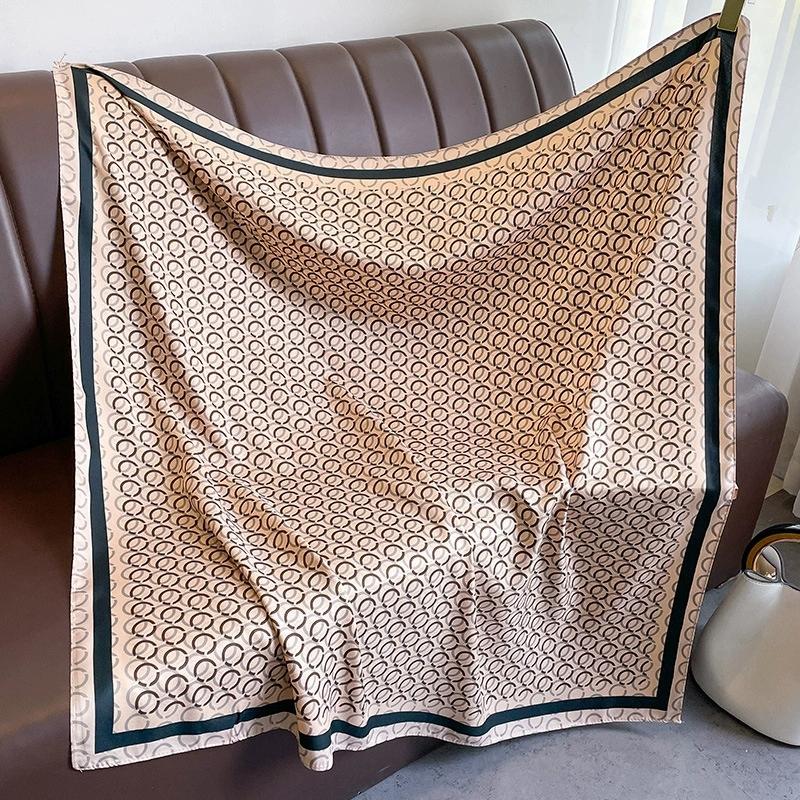 90CM Imitation Silk Scarf Headwrap for Woman Luxury Four Seasons Hair Accessories Hijab Foulard Bandana Femmel Headscarf