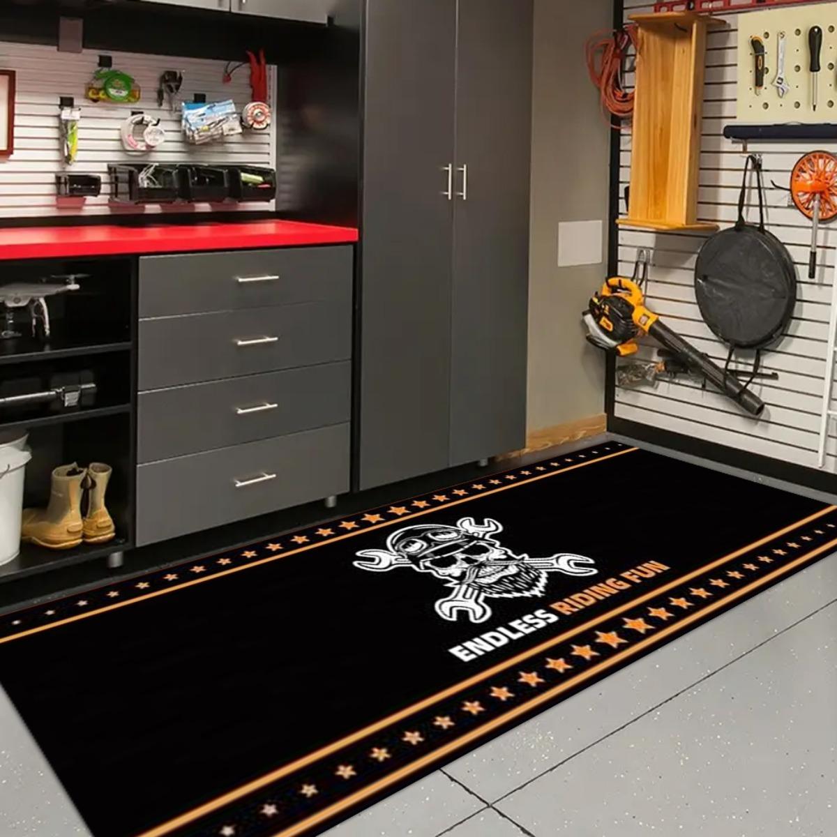 Schedel Sleutel Motorfiets Garage Mat Oliebestendig Slijtvast Race Display Kleed Werkplaats Binnen Buiten Decor 40x120cm 16x47inch