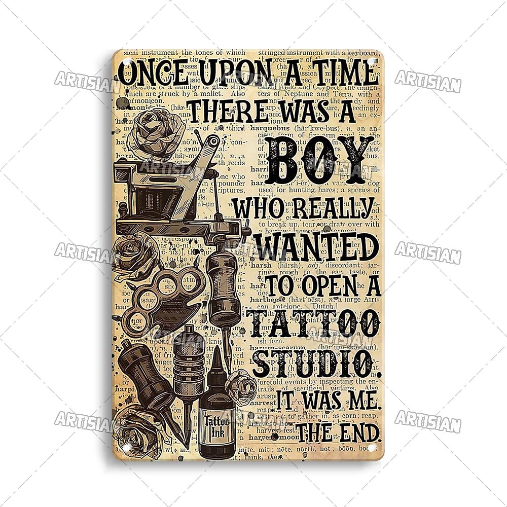 Artisian Tattoo Retro Metal Poster Job Tin Plaque Hobby Decorative Plate Wall Decor Garage Bar Pub Club Hotel Cafe Kitchen Home