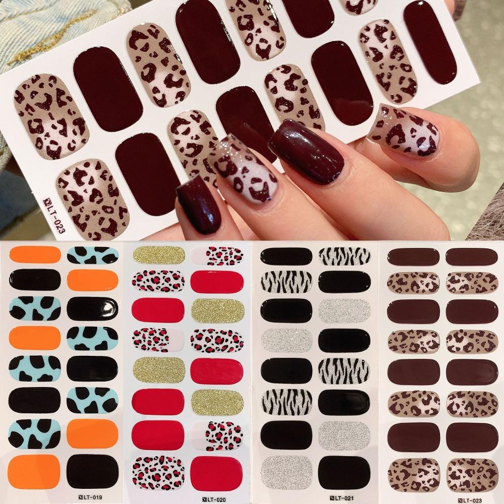 

Наклейки для нігтів на всю нігтьову пластину, напівпросушені наклейки для нігтів, нові смужки гель-лаку, DIY створення нейл-арту 21