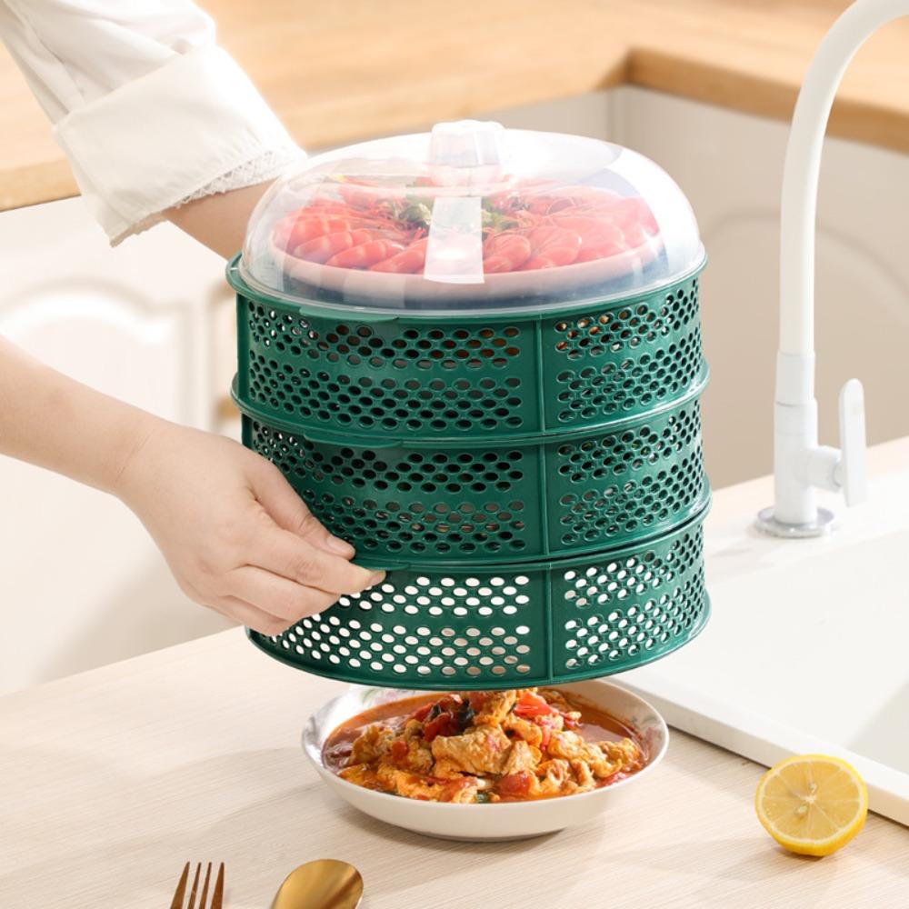 Plastic Dish Cover Stackable Food Protection Box Household Multilayer Vegetable Cover  Leftover
