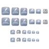 24pcs Fake Toenails Blue False Toenails with Cat Eyes Print Toe Nails Artificial Press On Nail Tips Full Cover False Nail