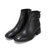 Leather Buckle Decoration 5cm Women Ankle Boots Bzg802bk