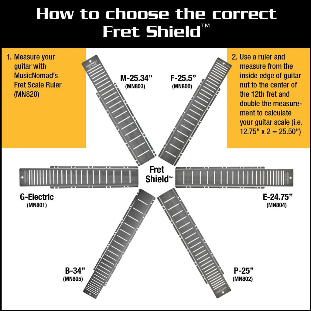 MUSIC NOMAD Fret Cleaning Fret Shield Fret Guard for Scale Guitars 25.34" (MN803)