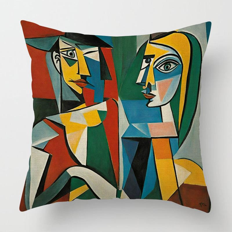 Modern figure illustration cushion cover living room cafe sofa pillow cover 40x 40cm Nordic style bedroom decoration aesthetics