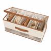 Clear Window Fabric Shelf Organizer Collapsible Design Purse Organizer Box  For Home Storage