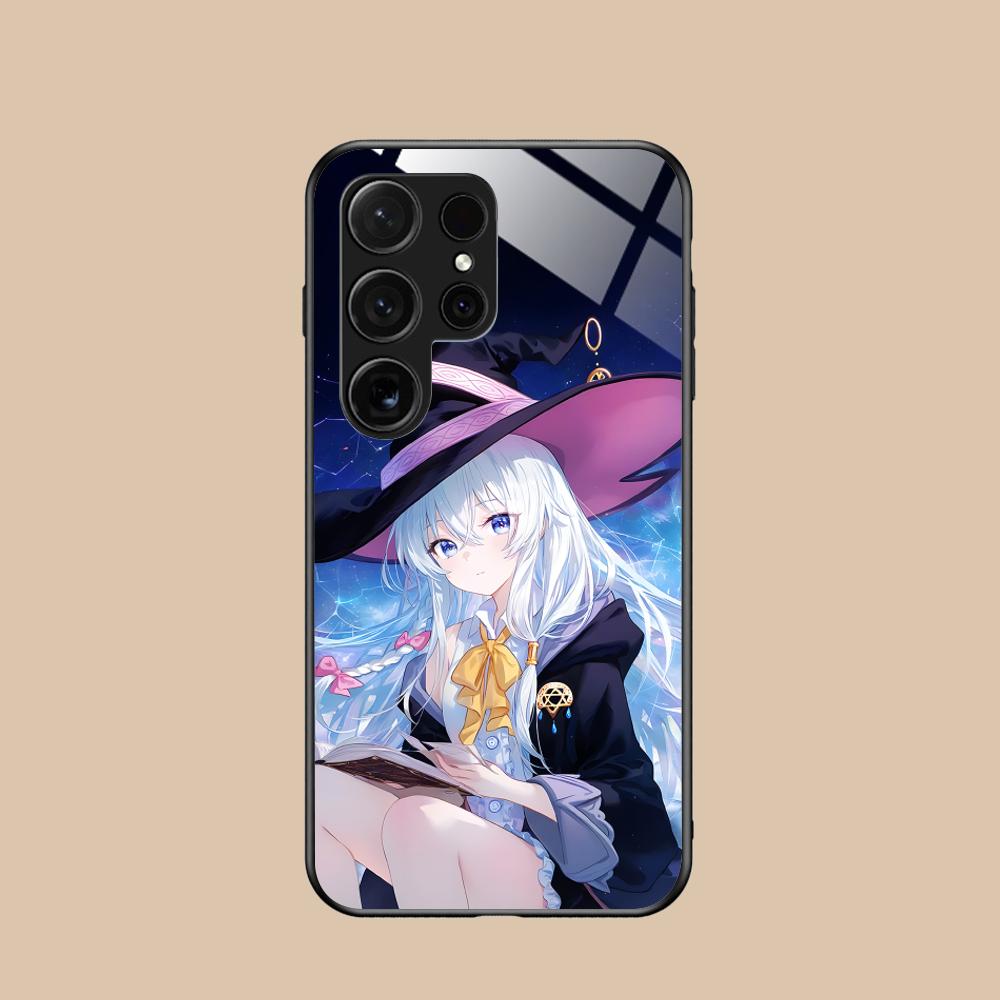 Wandering Witch Elaina Glass Mobile Phone Case for Samsung Galaxy S26 S25 S24 S23 S22 S21 S20 Note20 Plus FE Ultra Cover