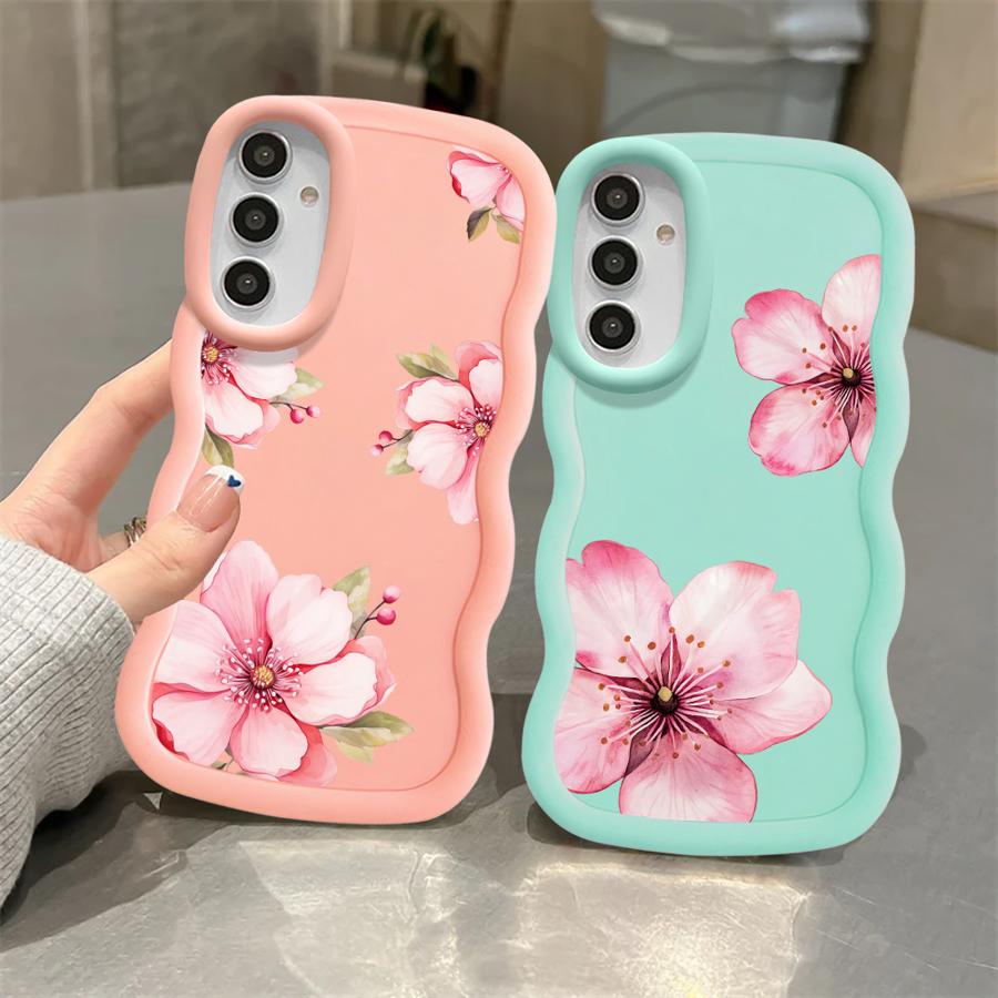 Pink Flower Soft Phone Cover Case for Samsung Galaxy A15 A16 A52 A21s A13 A11 A14 A12 A05 A22 A53 A33 A23 A03 A06 A04