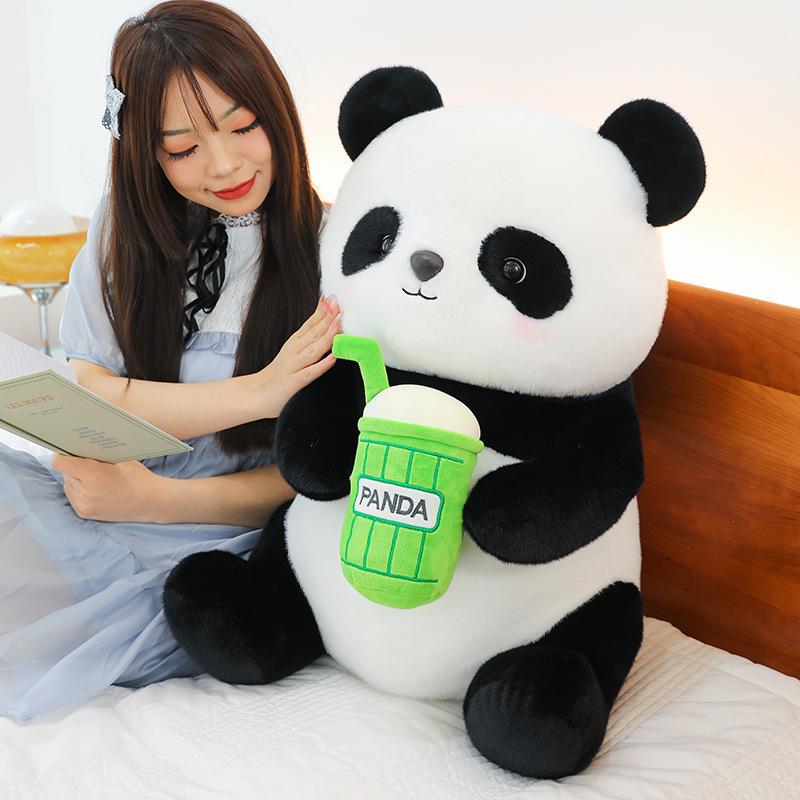 Entzückendes Panda Milchtee Plüschtier Kissen für Mädchen und Kinder