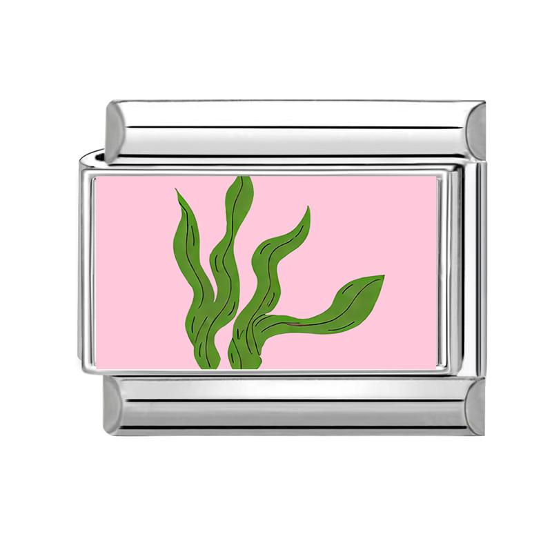 New Pink Sea Series Starfish Shell Crab Conch Italian Charm Links Fit 9MM Stainless Steel Bracelet Women Men DIY Making Jewelry