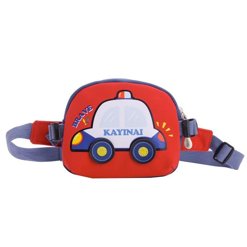 Stylish Kids Shoulder Bag With Cartoon Car Print Lightweight Versatile Design For Boys And Girls