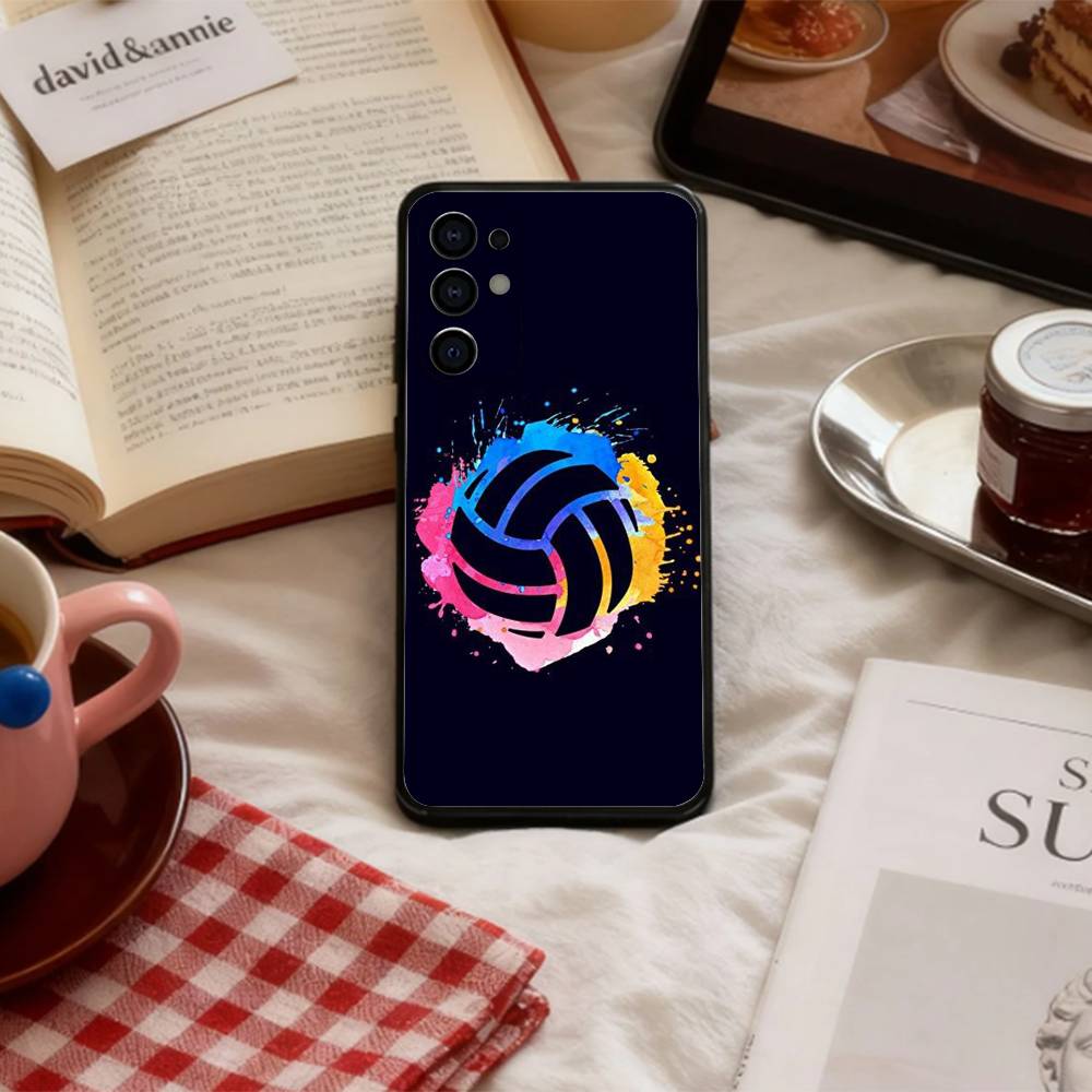 cool Sport Beach V-Volleyball Phone Case For Samsung S 25,24,23,22,30,21,10,9,Ultra,Plus,Lite,FE,4,5 G Soft Black Case