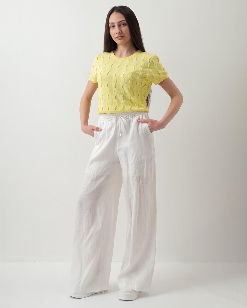 Linen Trousers Of White 4005 38 White
