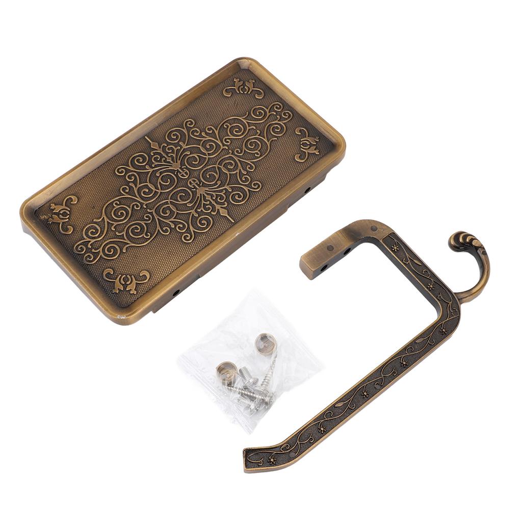 Toilet Paper Holder with Shelf Aluminum Alloy Wall Mounted Vintage Retro Tissue Roll Holder Dispenser for Bathroom