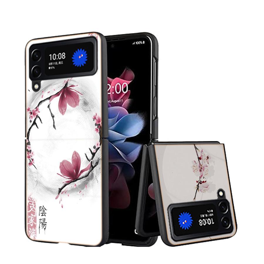 Cherry Blossom Tree Shockproof Case For Samsung Galaxy Z Flip 7 5 4 3 Z Flip 6 5G Black Hard ZFlip3 Zflip4 Zflip5 Phone Fundas