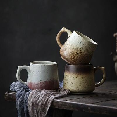 Coarse Pottery Mug Kiln-Changed Ceramic Cup Retro Office Cup Coarse Pottery Japanese Coffee Cup Household Creative Water Cup