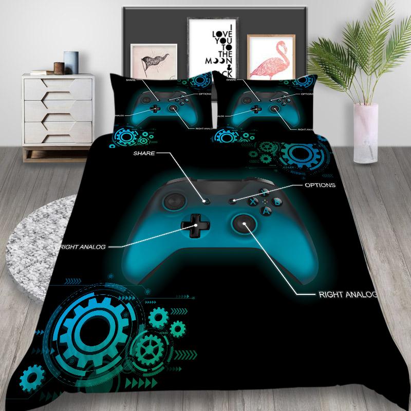 3D Game Controller Bedding Set Player Down Duvet Cover 2/3 Pieces Boy Bedding Set AU140 * 210 Full Size Soft Bedroom Decoration