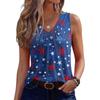 V-Neck Tank Top Women Print Tank Tee Casual Loose Fit Sleeveless Shirt