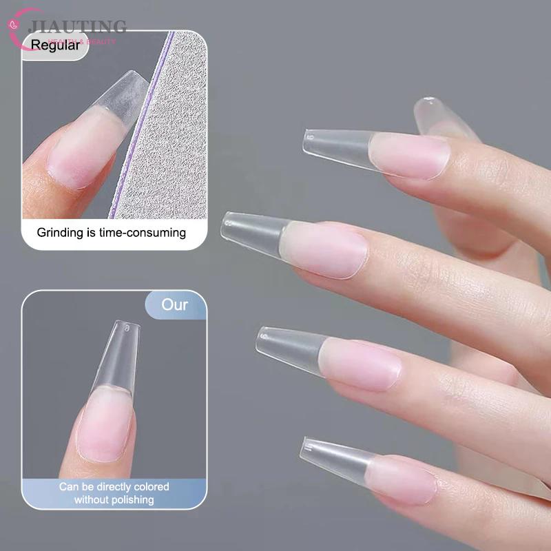 100Pcs/box XS/S/M Fake Nails No Polishing No Trace Press On Nails Clear Artificial Thin Nail Tips For Nail Extension Home DIY