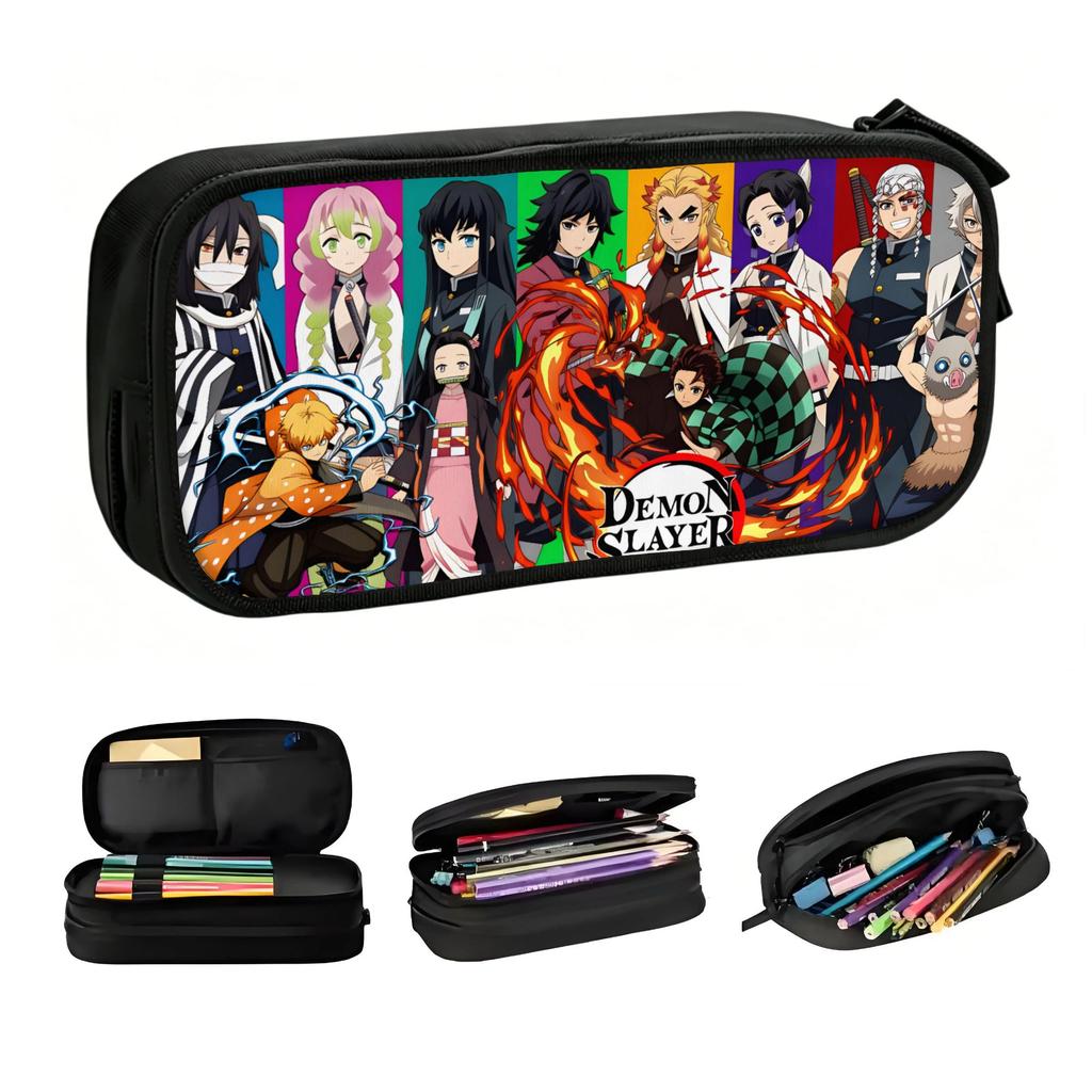 Zenitsu AgatsumaDemon Slayer Inosuke Hashibira Pencil Cases for Nezuko Kamado Tanjiro Kamado Pen Box Bag School Accessories