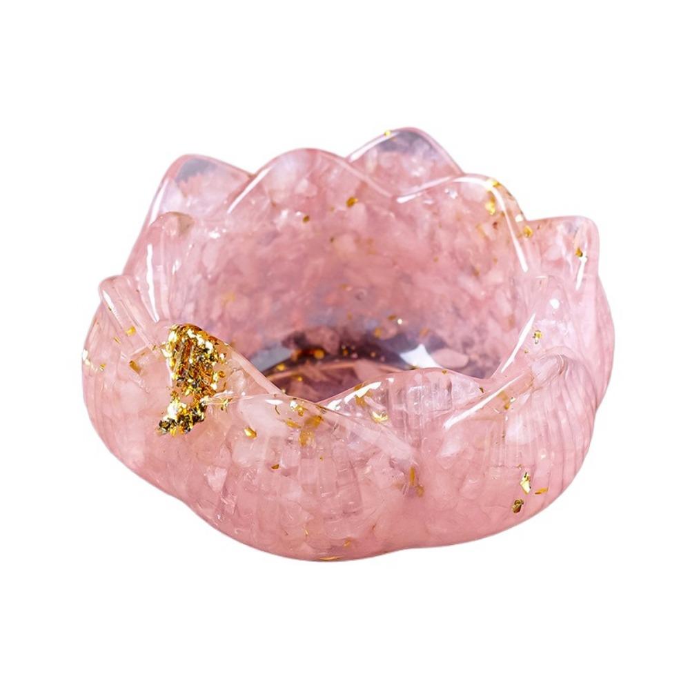 Lotus Shape Crystal Incense Holder Creative Jewelry Storage Container  Crystal Storage