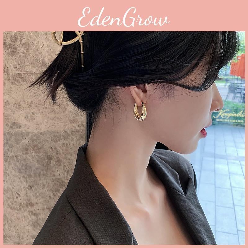 Chic American European Style Oval Earrings For Women Gold Plated Alloy Fashion Statement