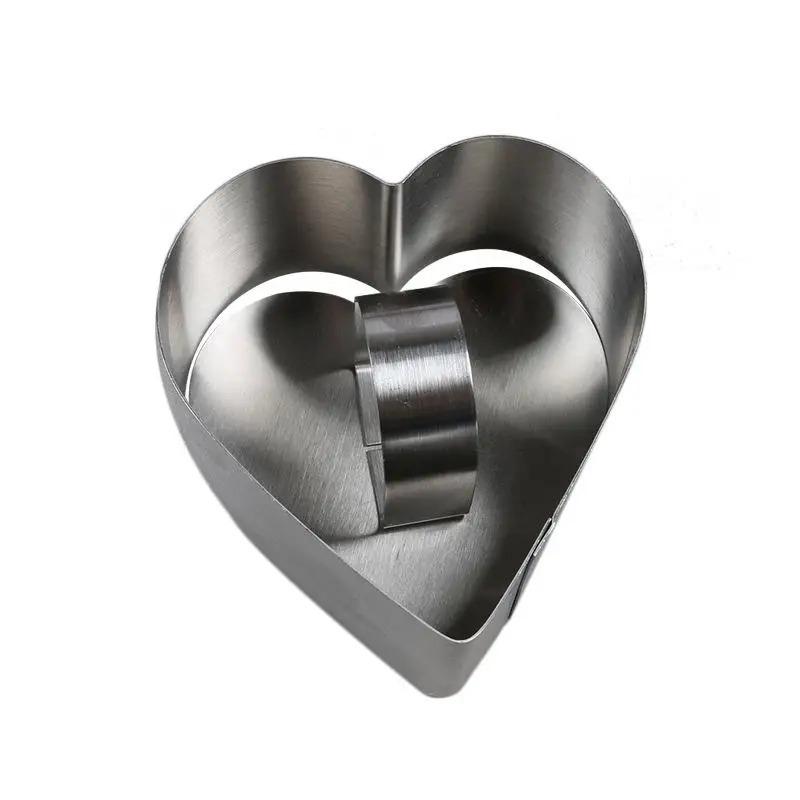 1PC Heart-shaped Five-pointed Star Biscuit Stainless Steel Mold Salad Diy Bakeware Tool Cake Tool Salad Dessert Sushi Tool