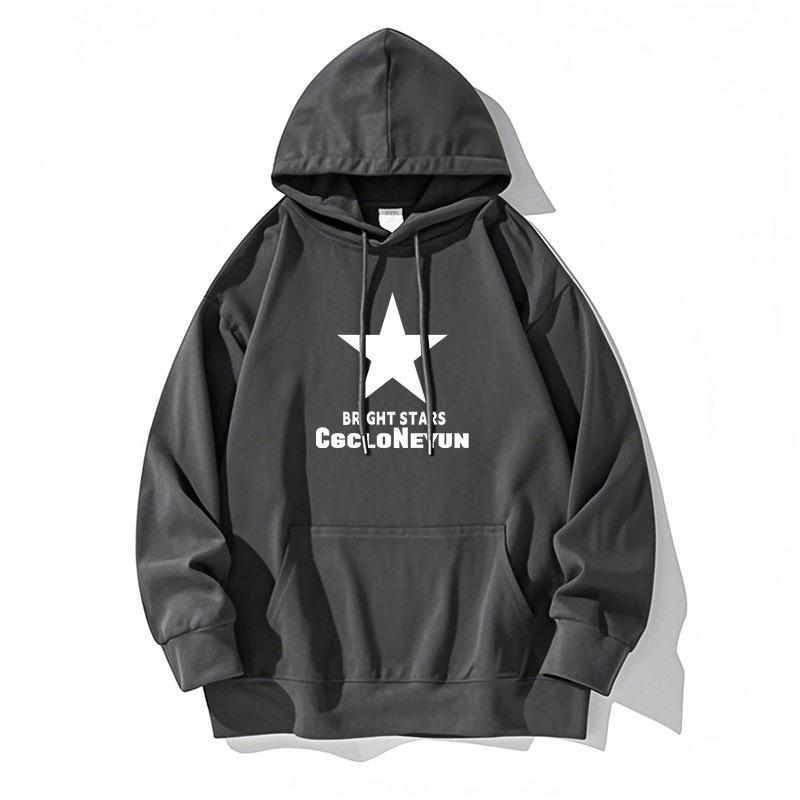 

Мужское худи оверсайз из плотного материала с цветочным дизайном - Серое XL