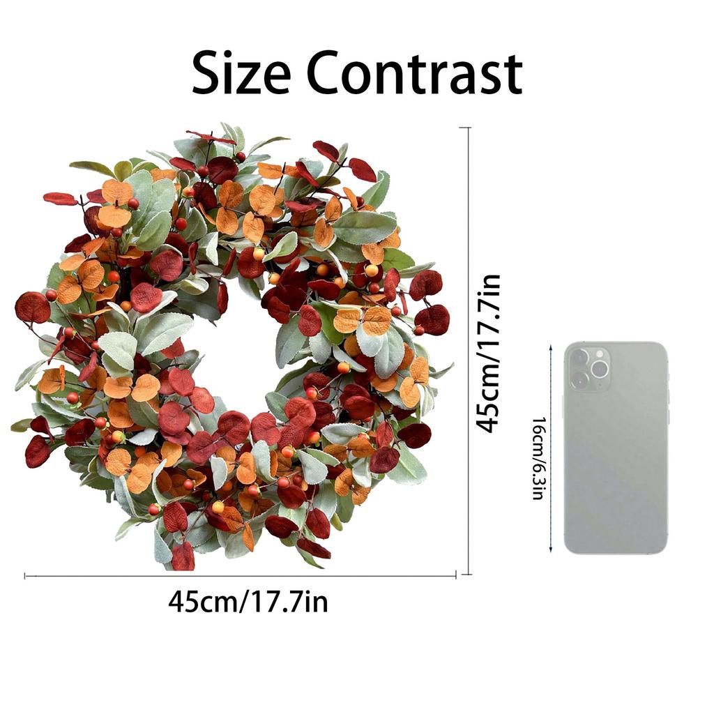 Thanksgiving Autumns Berry Door Hanging Decoration  Flower Wreath,  Porch Home Decoration Flower Wreath