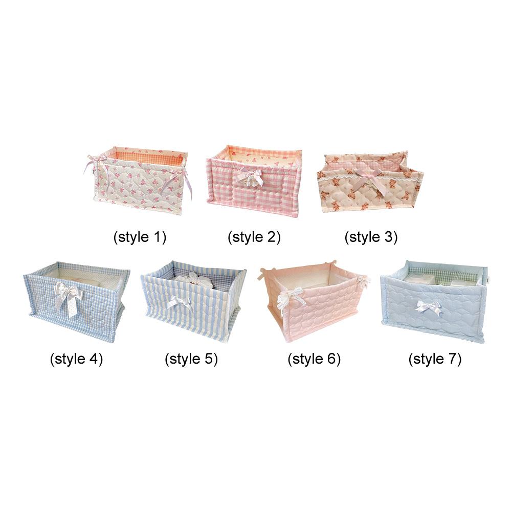 Cute Square Storage Basket Pantry Bedroom Decor Desk Item Organizer Debris Organizing Bag for Snacks Sundries Clutter Management