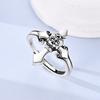 Original 925 Silver Ring Sparking Sun Moon Rose Feather Open Rings for Women Girls Jewelry Birthday Anniversary Engagement Gifts