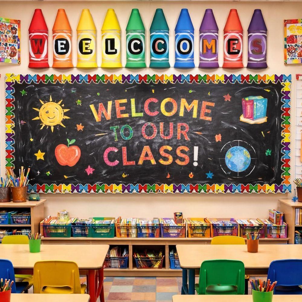 Cartoon Pattern Classroom Border Sticker Self Adhesive Wall Decor Trim  Classroom Decoration