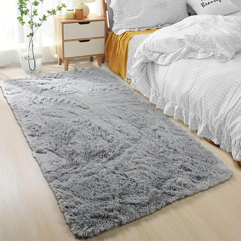 Luxurious Fluffy Area Rug Soft Plush Carpet Silk Wool Sofa Bedside Rug Children's Room Living Room Bedroom Mat Home Decor