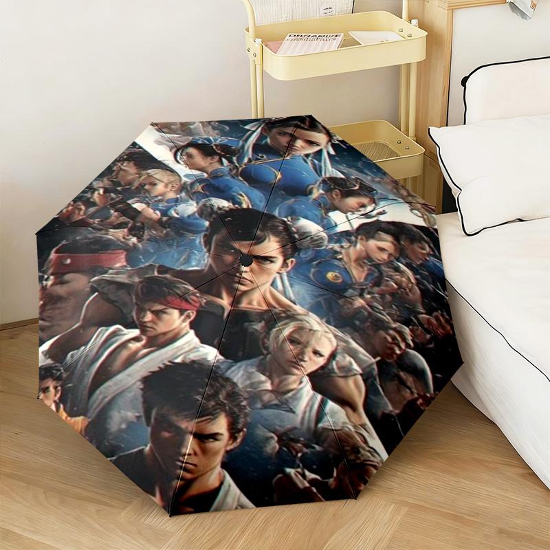 Street Fighter Champion Automatic Umbrella - Suitable Travel Portable Umbrella Outdoor sun shading umbrella Suitable For All Seasons