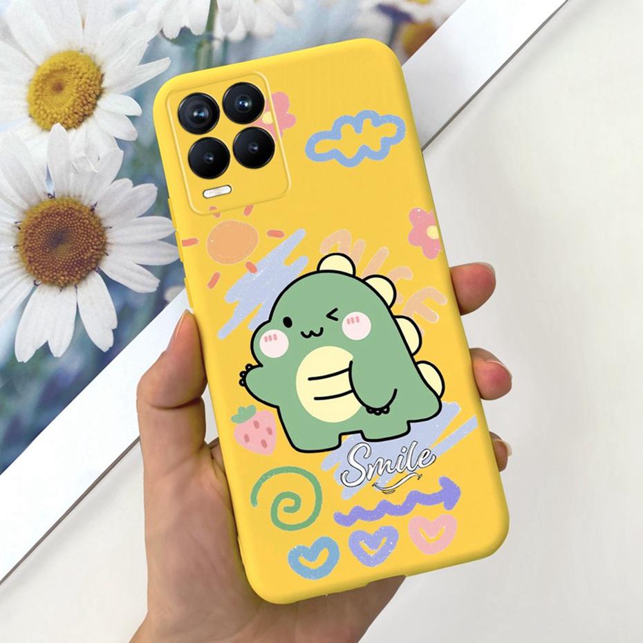 Capa Para Realme 8 Pro / Realme 8 4G Desenho Animado Fofo Cor Doce Silicone Macio Capa Para Realme8 8Pro RMX3085 RMX3081 Capas de Telefone