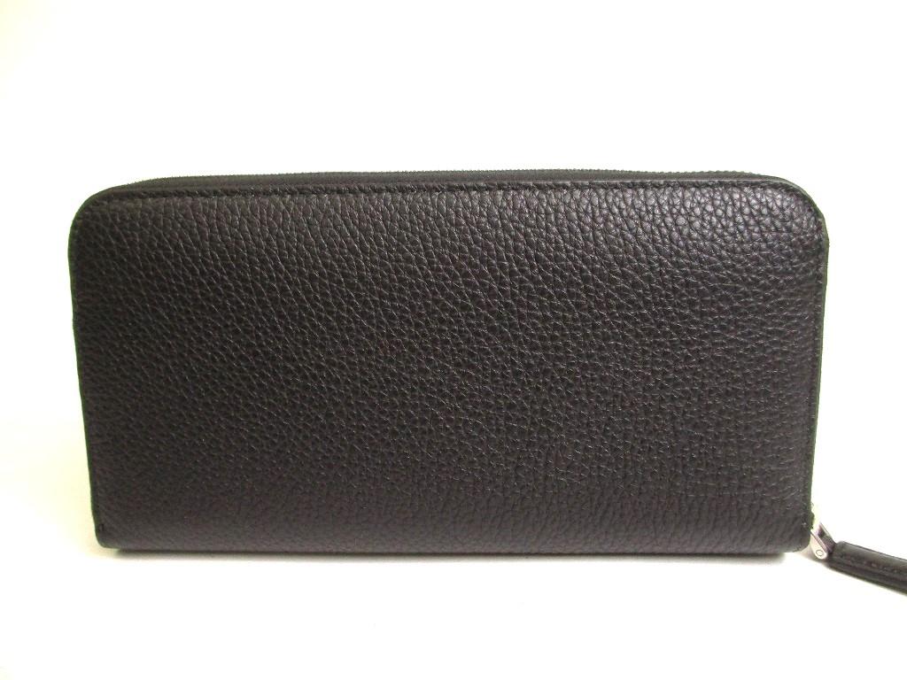 Authentic PRADA Black Calf Leather Round Zip Long Wallet #9939  Refurbished