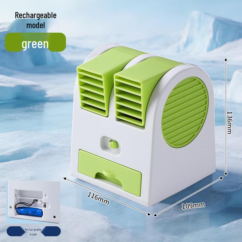 Portable USB Desktop Fan: Silent, Compact, and Rechargeable for Office, Dorm, or Student Use