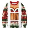 Felpa da uomo con girocollo natalizia a maniche lunghe, maglione casual per le vacanze invernali