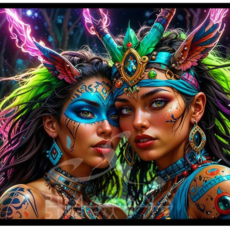 Tapestry Tantric Amazon Shamanic Dark Goddess 75x100