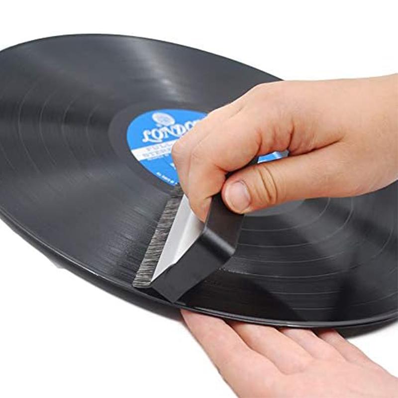 LP Vinyl Record Player Cleaning Brush Records Player Anti-Static Handle Carbon Fiber Brush Phonograph Turntables Plastic Brushes