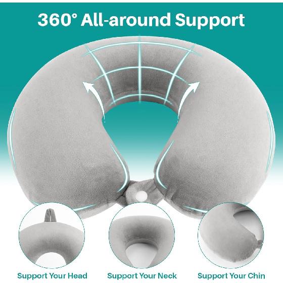 Neck Pillow Airplane - Memory Foam Travel Pillow for Head and Neck Support Suitable for Sleeping Airplane,Traveling,Self-Driving