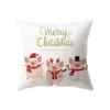 Cute Elk Christmas Theme Print Pattern Cushion Cover Home Living Room Sofa Decoration Square Polyester Pillow Pillow Cover
