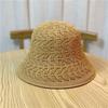 Solid Knit Hollow Out Bucket Hat Women Spring Summer Breathable UV Sun Protection Fisherman Hat