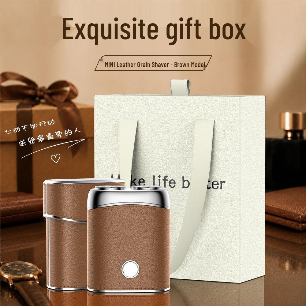 Compact Dual-Head Magnetic Electric Shaver: Rechargeable Razor with Digital Display and Gift Box