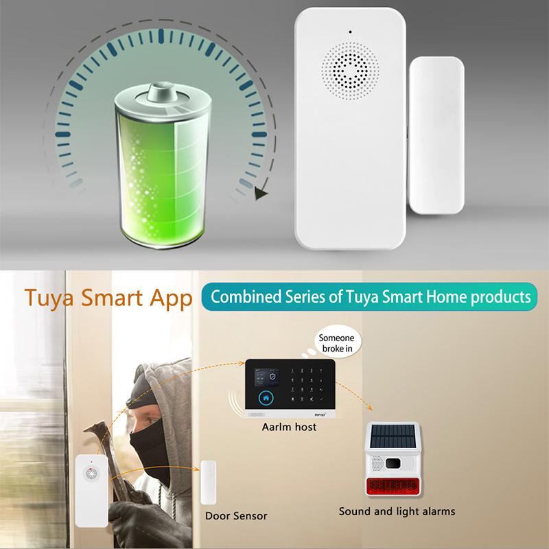 Smart WiFi Door And Window Alarm Sensor, Realtime Smart Door Sensor Sound Alarm, Pool Alarm For Kids Safety, Detector Security Alarm