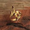 Garnet Gemstone 100% 925 Sterling Silver Yellow Gold Plated Ring Statement Jewelry