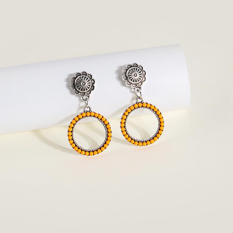 Boucles d'oreilles pendantes longues à pampilles en métal de style ethnique bohème