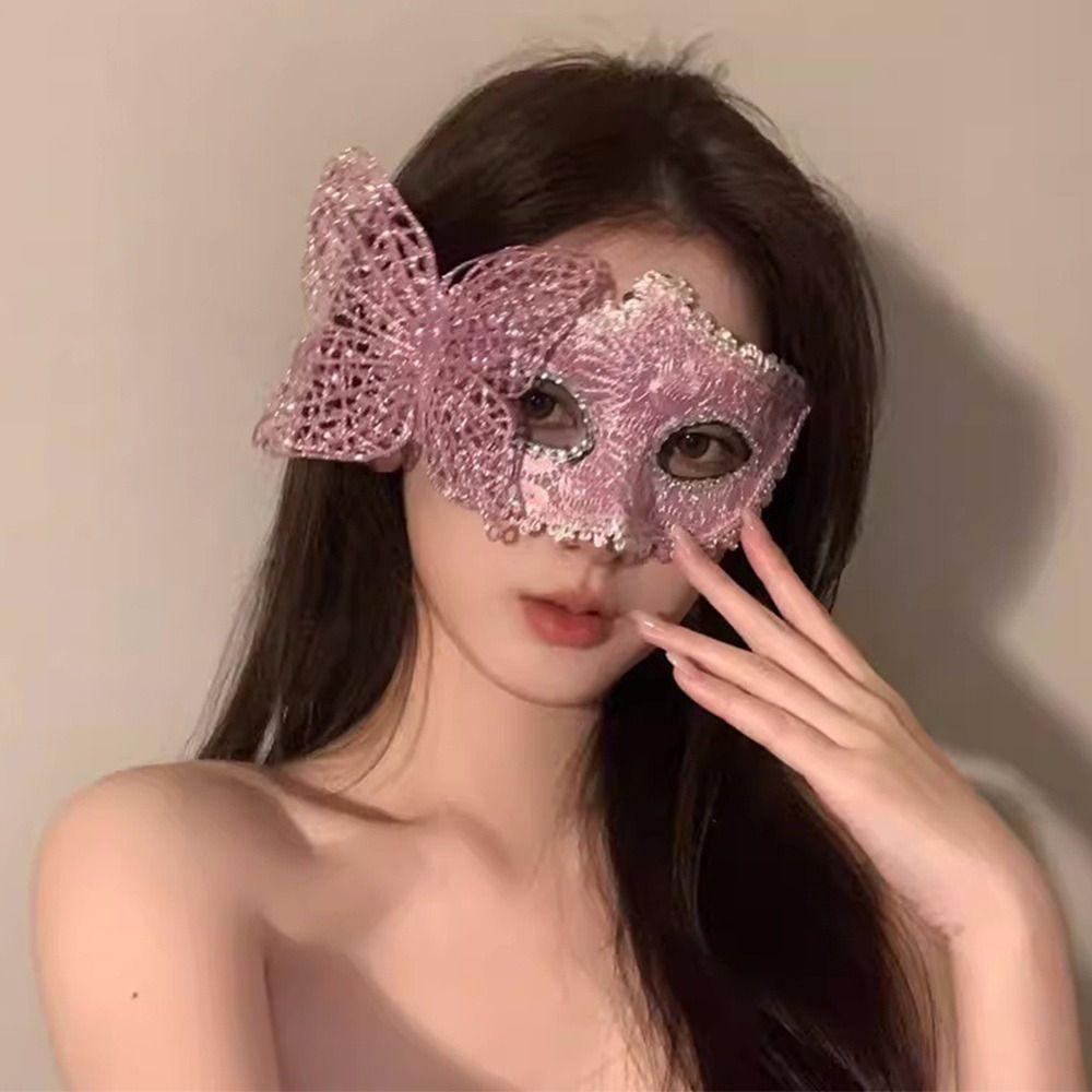 Venetian Party Handheld Masquerade Masks Carnival Party Stick Side Butterfly Half Face Mask With Holding Stick